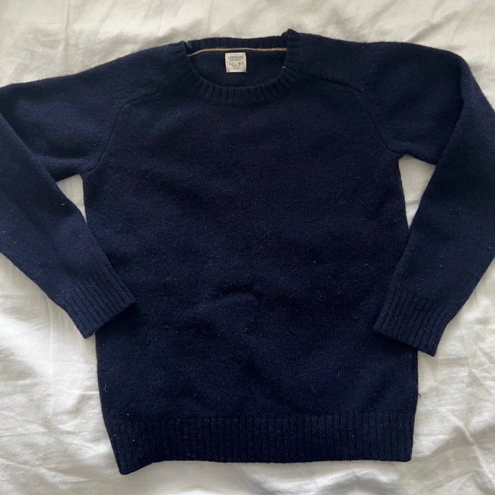 J. Crew Crewcuts Classic Navy Blue Sweater, Size 6-7